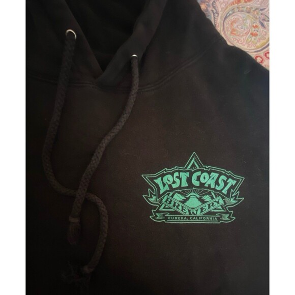 Great White Beer Hoodie – Lost Coast Brewing Co. Black Pullover - Picture 4 of 9